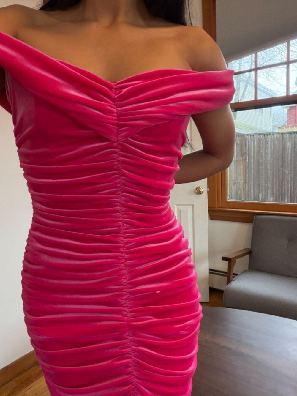 Monique Lhuillier Hot Pink Gown - Picture 5 of 7